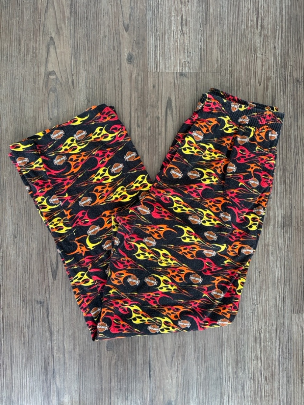 HARLEY-DAVIDSON 100% COTTON FLAMES PJ PANTS MEN’S SMALL RED/YELLOW